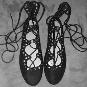 Lace up flats